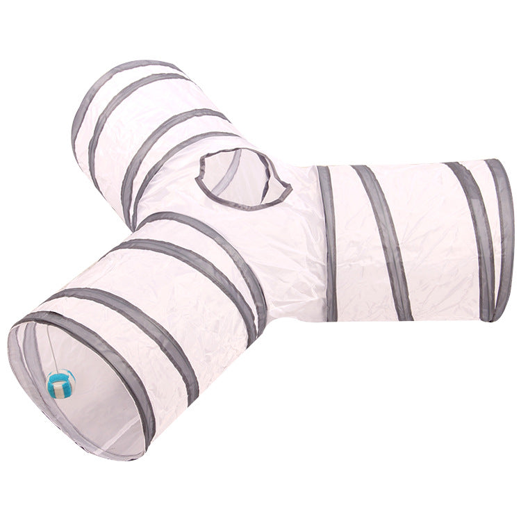 Foldable Cat Tunnel Toy – 3-Way Pet Play Tunnel