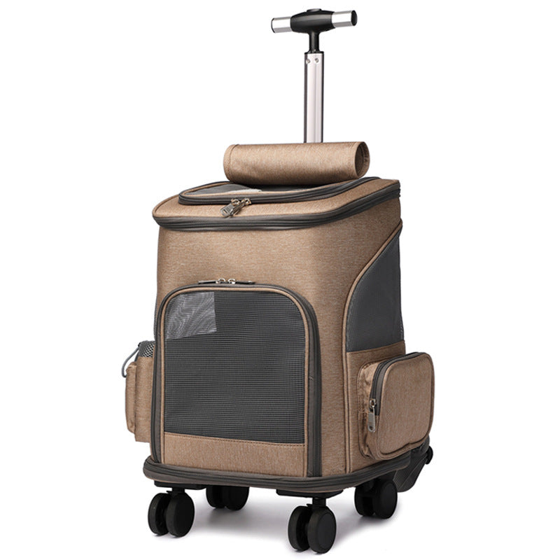Luxury Pet Travel Backpack with Wheels | Lucky Petopia