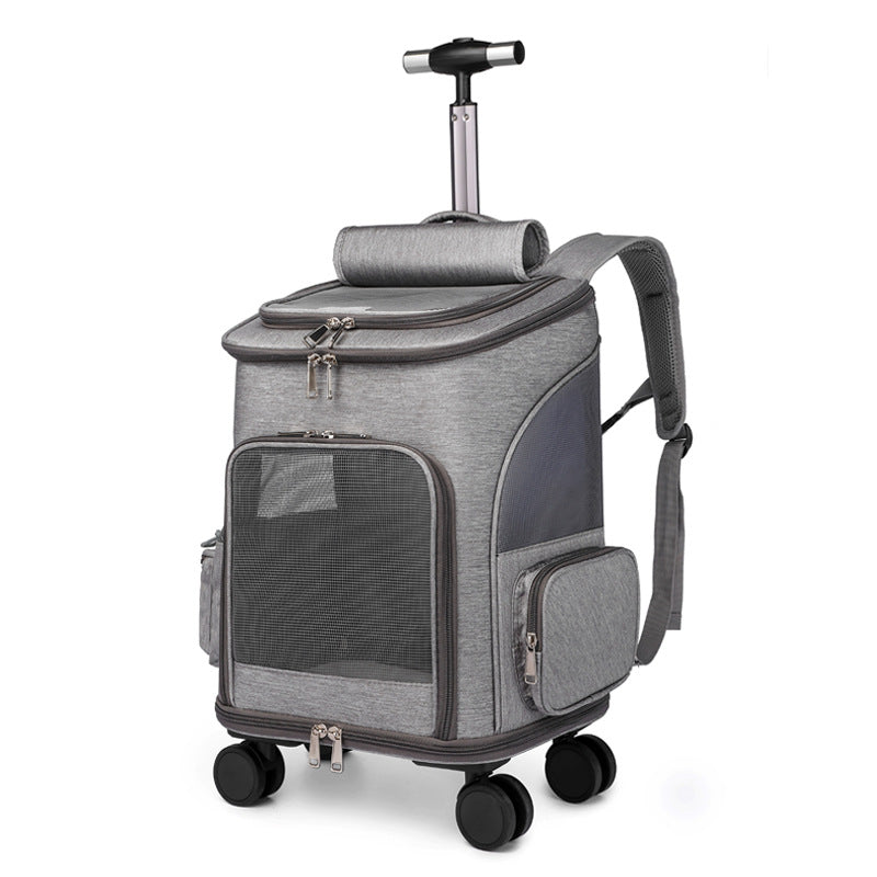 Luxury Pet Travel Backpack with Wheels | Lucky Petopia