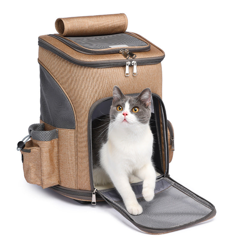 Luxury Pet Travel Backpack with Wheels | Lucky Petopia