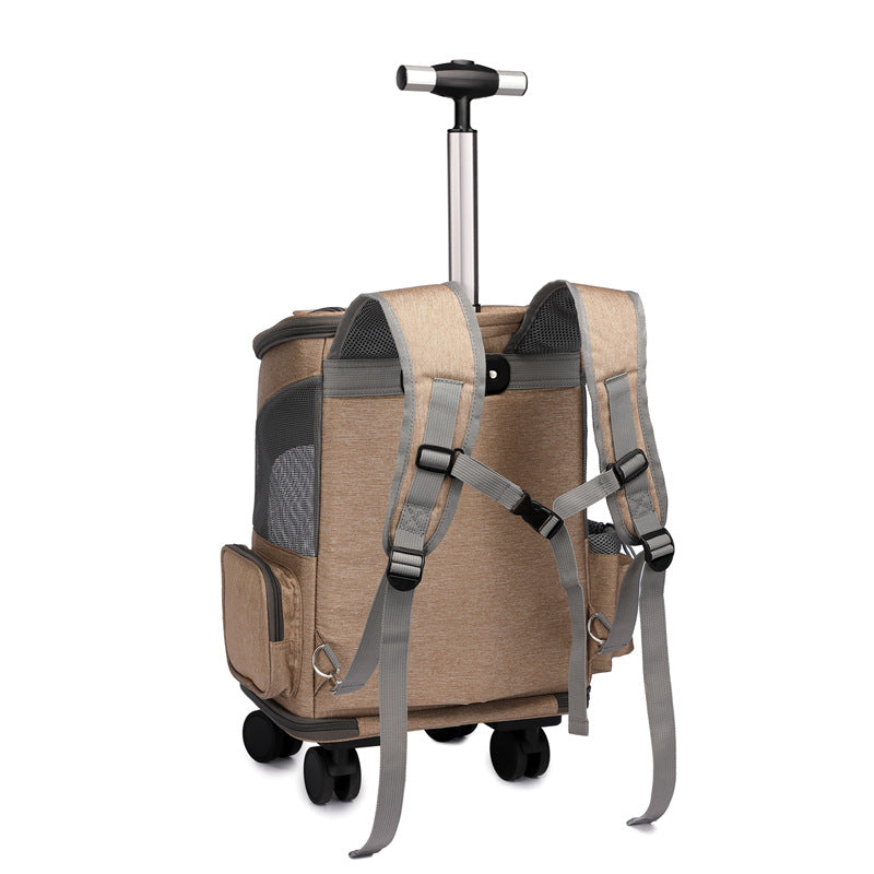 Luxury Pet Travel Backpack with Wheels | Lucky Petopia