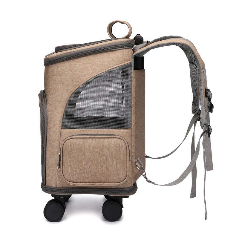 Luxury Pet Travel Backpack with Wheels | Lucky Petopia