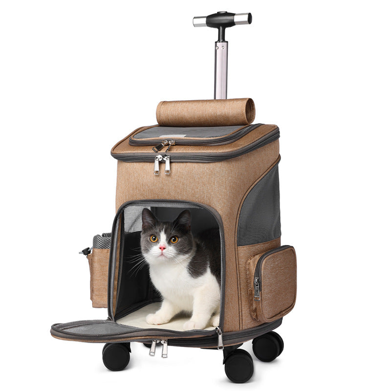Luxury Pet Travel Backpack with Wheels | Lucky Petopia