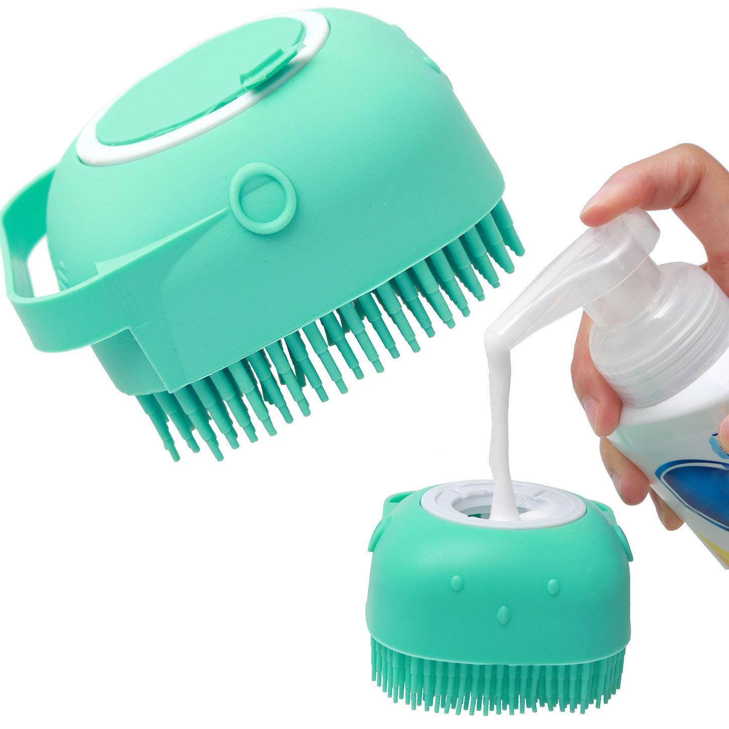 2-in-1 Pet Bath Massage Brush for Dogs & Cats