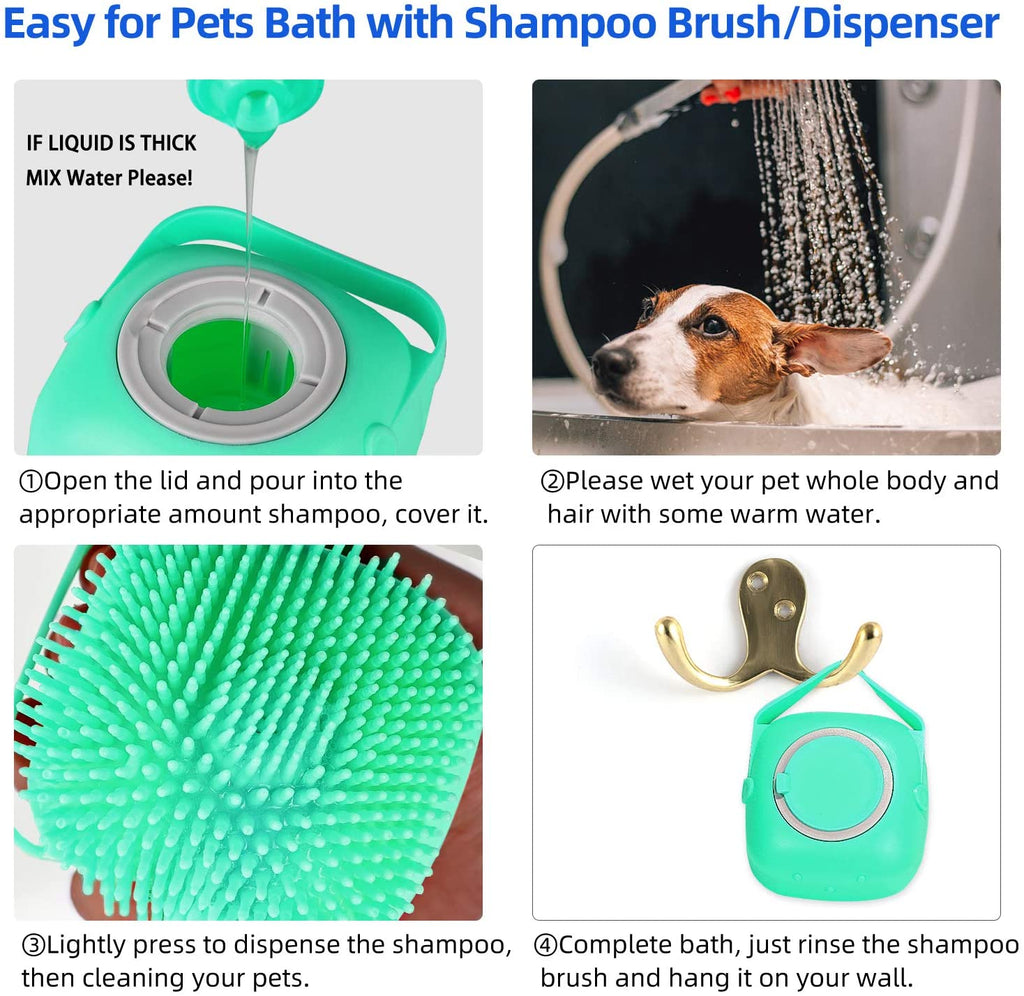 2-in-1 Pet Bath Massage Brush for Dogs & Cats