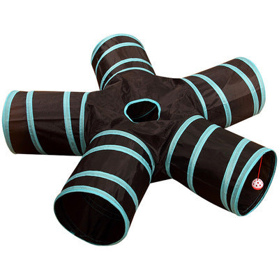 Foldable Cat Tunnel Toy – 3-Way Pet Play Tunnel