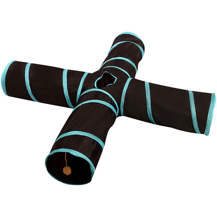 Foldable Cat Tunnel Toy – 3-Way Pet Play Tunnel