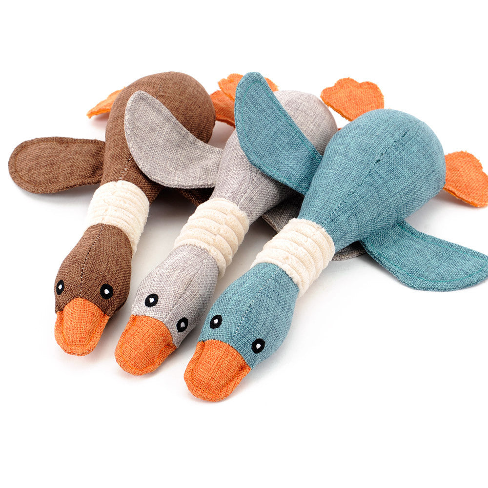 Interactive Squeaky Plush Dog Toy