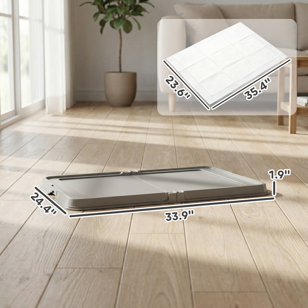 Indoor Puppy Potty Tray with Disposable Pads