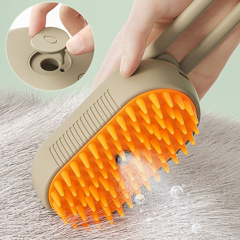 3 in 1 Electric Steam Pet Brush – Cat & Dog Grooming Spray Brush