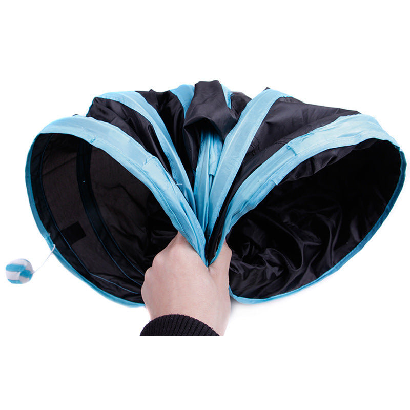 Foldable Cat Tunnel Toy – 3-Way Pet Play Tunnel