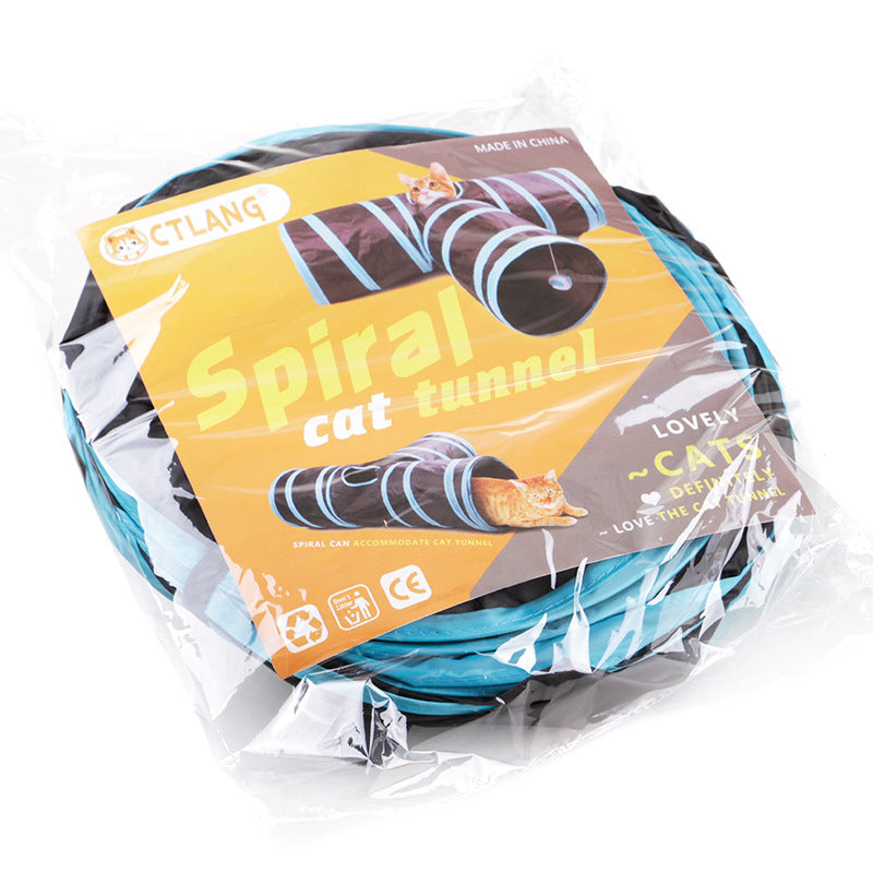 Foldable Cat Tunnel Toy – 3-Way Pet Play Tunnel