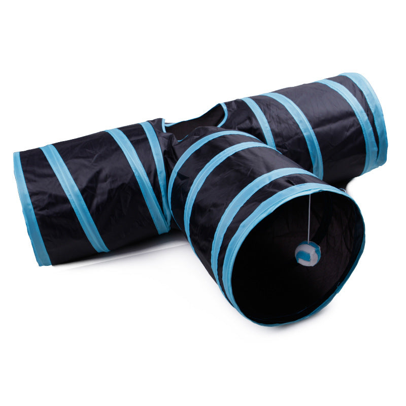 Foldable Cat Tunnel Toy – 3-Way Pet Play Tunnel