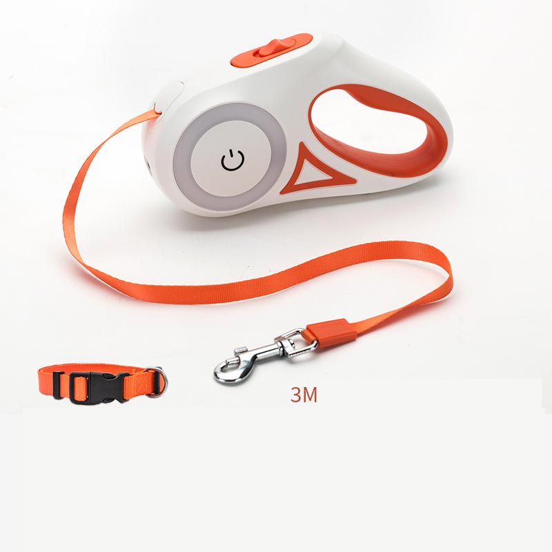 LED Retractable Dog leash with spotlight