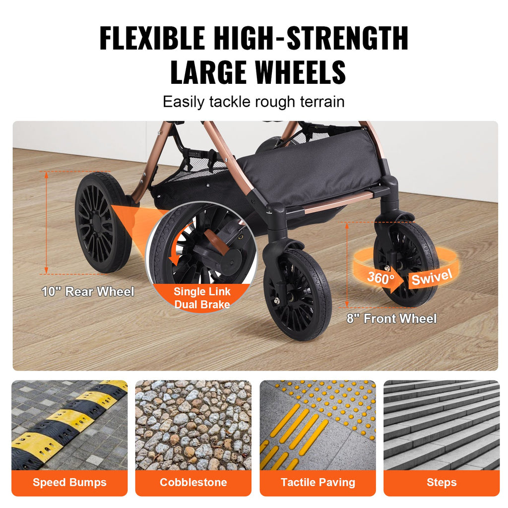 Foldable Pet Stroller for Cats & Small Dogs
