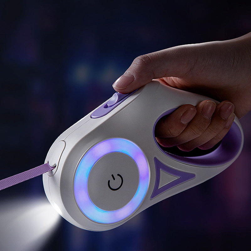 LED Retractable Dog leash with spotlight