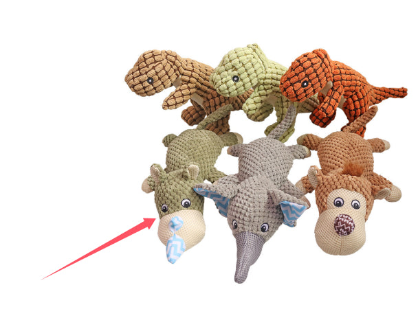 Interactive Squeaky Plush Dog Toy