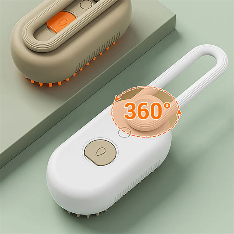 3 in 1 Electric Steam Pet Brush – Cat & Dog Grooming Spray Brush