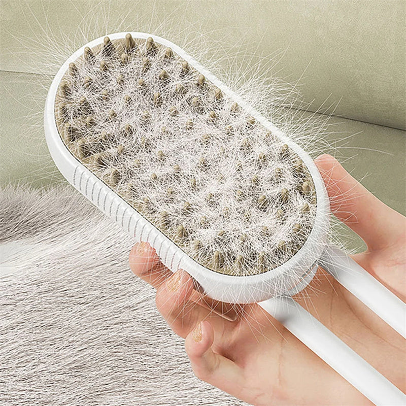 3 in 1 Electric Steam Pet Brush – Cat & Dog Grooming Spray Brush